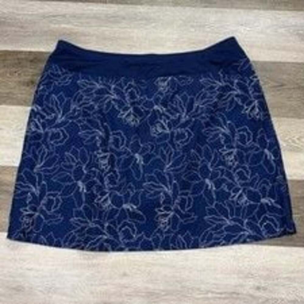 Cypress Club Skort Women’s Sz XL Blue Floral Elastic Waist Pockets Athleisure
